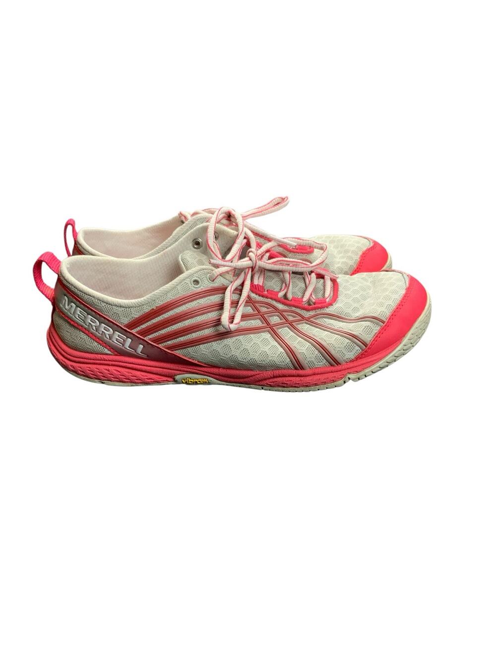 Merrell Water Resistance Barefoot Shoes Womens 8 Pink Gray Vibram Trail Running